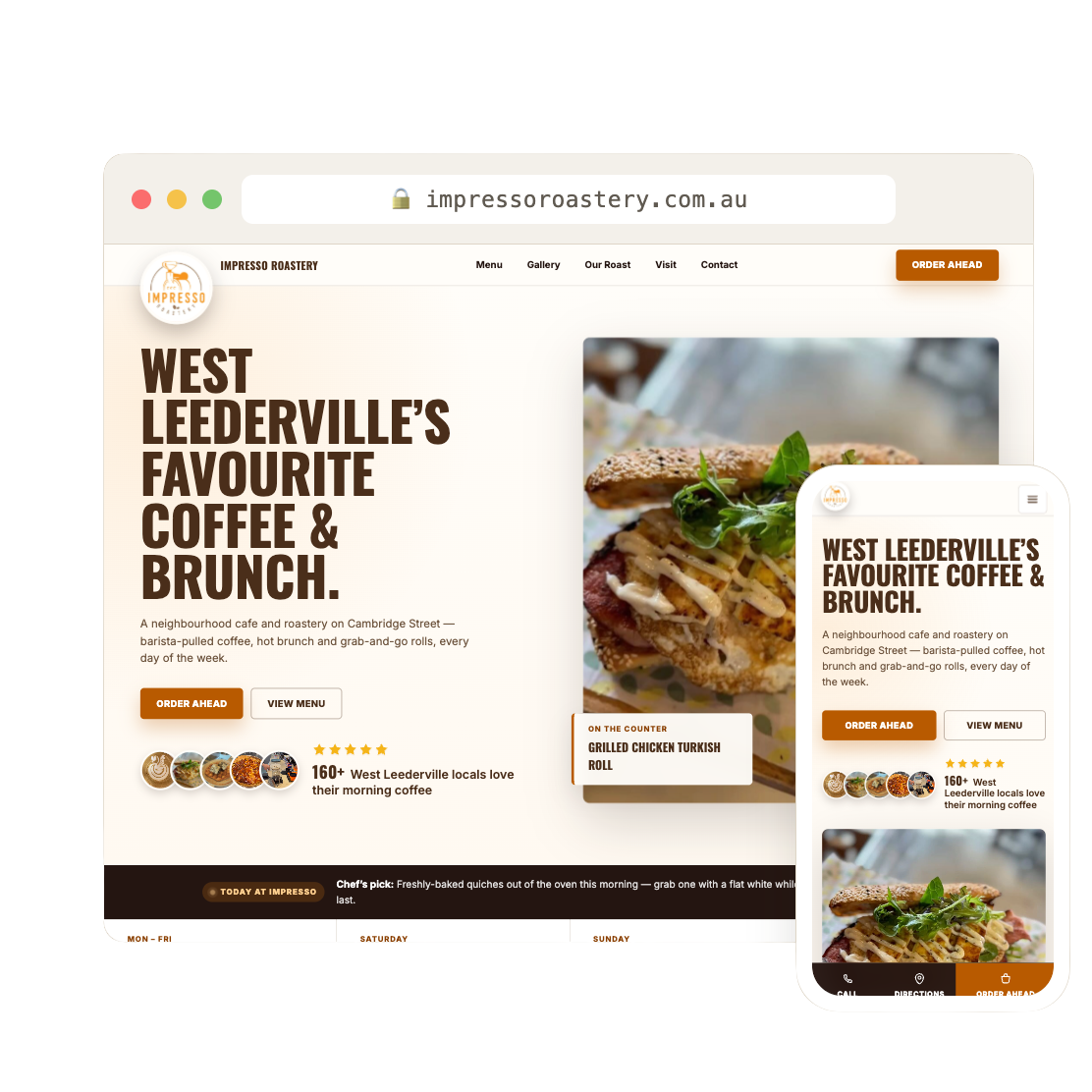 Recent client website on desktop and mobile